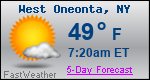 Weather Forecast for West Oneonta, NY