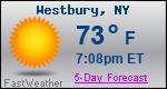 Weather Forecast for Westbury, NY
