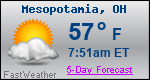 Weather Forecast for Mesopotamia, OH