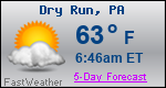 Weather Forecast for Dry Run, PA