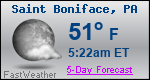 Weather Forecast for Saint Boniface, PA