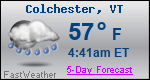 Weather Forecast for Colchester, VT