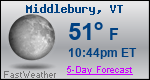 Weather Forecast for Middlebury, VT
