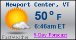 Weather Forecast for Newport Center, VT