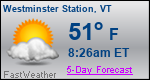 Weather Forecast for Westminster Station, VT