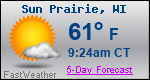 Weather Forecast for Sun Prairie, WI