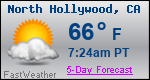 Weather Forecast for North Hollywood, CA