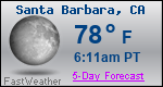 Weather Forecast for Santa Barbara, CA