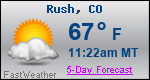 Weather Forecast for Rush, CO