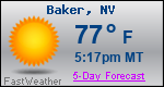 Weather Forecast for Baker, NV
