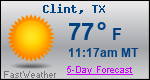 Weather Forecast for Clint, TX
