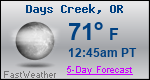 Weather Forecast for Days Creek, OR