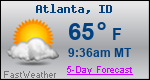 Weather Forecast for Atlanta, ID