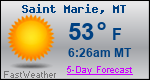 Weather Forecast for Saint Marie, MT