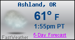 Weather Forecast for Ashland, OR