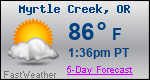 Weather Forecast for Myrtle Creek, OR