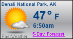 Weather Forecast for Denali National Park, AK