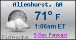 Weather Forecast for Allenhurst, GA