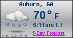 Weather Forecast for Auburn, GA