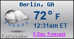 Weather Forecast for Berlin, GA