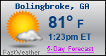 Weather Forecast for Bolingbroke, GA