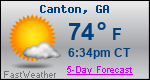 Weather Forecast for Canton, GA