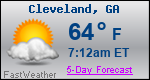Weather Forecast for Cleveland, GA