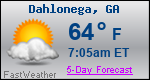 Weather Forecast for Dahlonega, GA