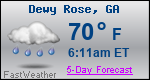 Weather Forecast for Dewy Rose, GA