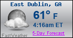 Weather Forecast for East Dublin, GA