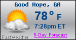 Weather Forecast for Good Hope, GA