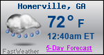 Weather Forecast for Homerville, GA