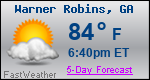 Weather Forecast for Warner Robins, GA