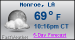 Weather Forecast for Monroe, LA