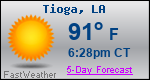 Weather Forecast for Tioga, LA