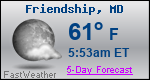 Weather Forecast for Friendship, MD