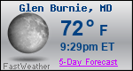 Weather Forecast for Glen Burnie, MD