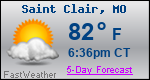 Weather Forecast for Saint Clair, MO