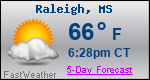 Weather Forecast for Raleigh, MS