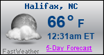 Weather Forecast for Halifax, NC