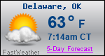 Weather Forecast for Delaware, OK