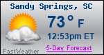 Weather Forecast for Sandy Springs, SC
