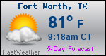 Weather Forecast for Fort Worth, TX