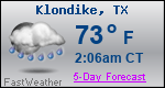 Weather Forecast for Klondike, TX