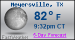Weather Forecast for Meyersville, TX