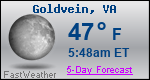 Weather Forecast for Goldvein, VA