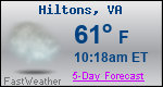 Weather Forecast for Hiltons, VA