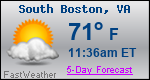 Weather Forecast for South Boston, VA