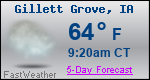 Weather Forecast for Gillett Grove, IA