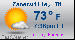 Weather Forecast for Zanesville, IN